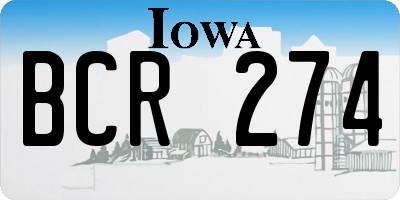 IA license plate BCR274