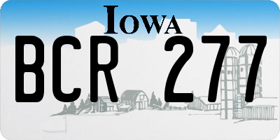 IA license plate BCR277