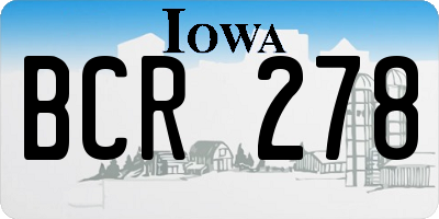 IA license plate BCR278