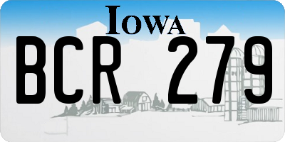IA license plate BCR279
