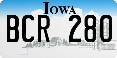 IA license plate BCR280