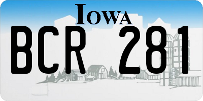 IA license plate BCR281