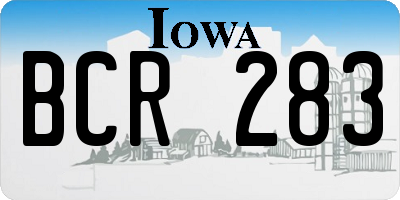 IA license plate BCR283