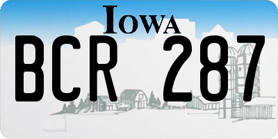 IA license plate BCR287