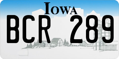 IA license plate BCR289