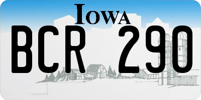 IA license plate BCR290