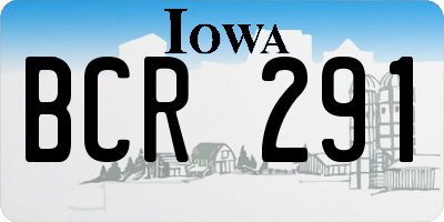 IA license plate BCR291