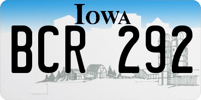 IA license plate BCR292