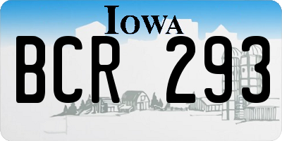 IA license plate BCR293