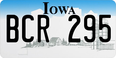 IA license plate BCR295