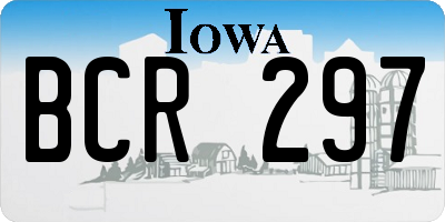 IA license plate BCR297