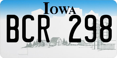 IA license plate BCR298
