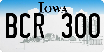 IA license plate BCR300