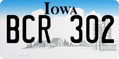 IA license plate BCR302