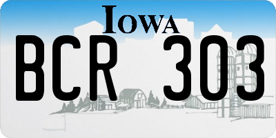 IA license plate BCR303