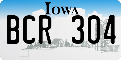IA license plate BCR304