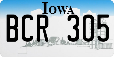 IA license plate BCR305