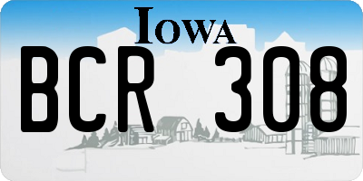 IA license plate BCR308