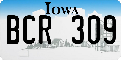 IA license plate BCR309