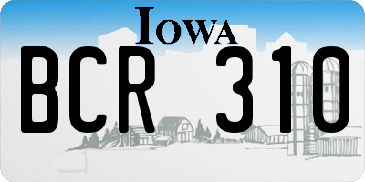 IA license plate BCR310