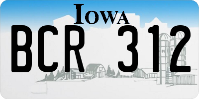 IA license plate BCR312
