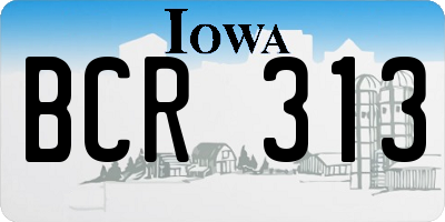 IA license plate BCR313