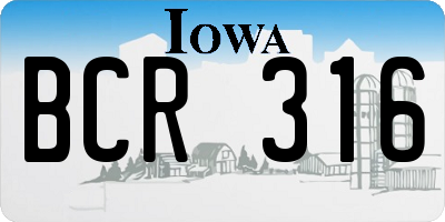 IA license plate BCR316