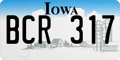 IA license plate BCR317