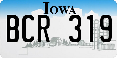 IA license plate BCR319