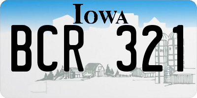 IA license plate BCR321