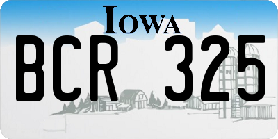 IA license plate BCR325