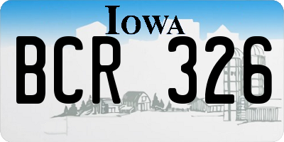 IA license plate BCR326