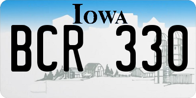 IA license plate BCR330