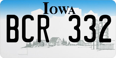 IA license plate BCR332