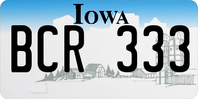 IA license plate BCR333