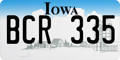 IA license plate BCR335