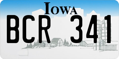 IA license plate BCR341