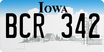 IA license plate BCR342