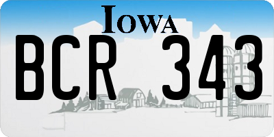 IA license plate BCR343