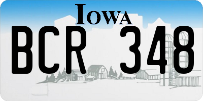 IA license plate BCR348