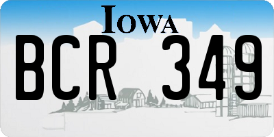 IA license plate BCR349