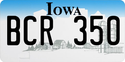 IA license plate BCR350