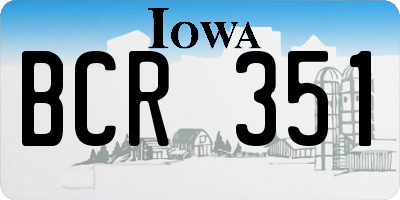 IA license plate BCR351