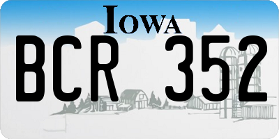 IA license plate BCR352