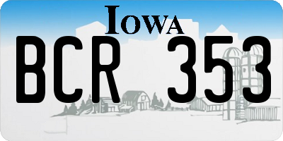 IA license plate BCR353