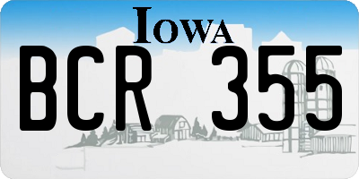 IA license plate BCR355