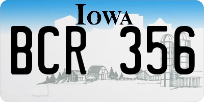 IA license plate BCR356