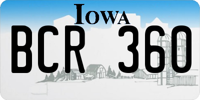 IA license plate BCR360