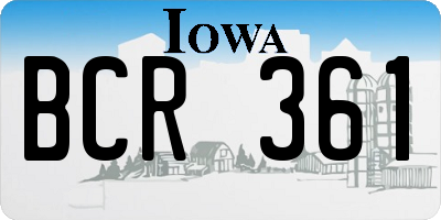 IA license plate BCR361