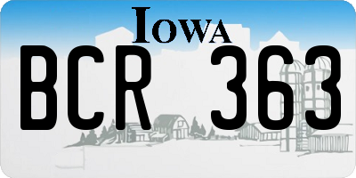 IA license plate BCR363